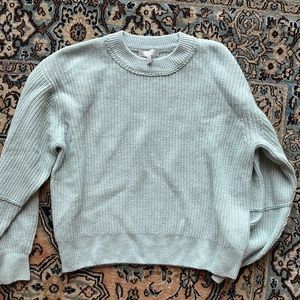 Joie cropped seafoam wool/cashmere sweater
